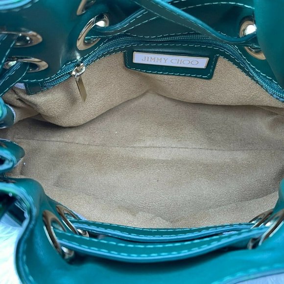 Jimmy Choo Roquette Bag Leopard Print Patent Leather Shoulder Bag Made in Italy - Picture 9 of 13